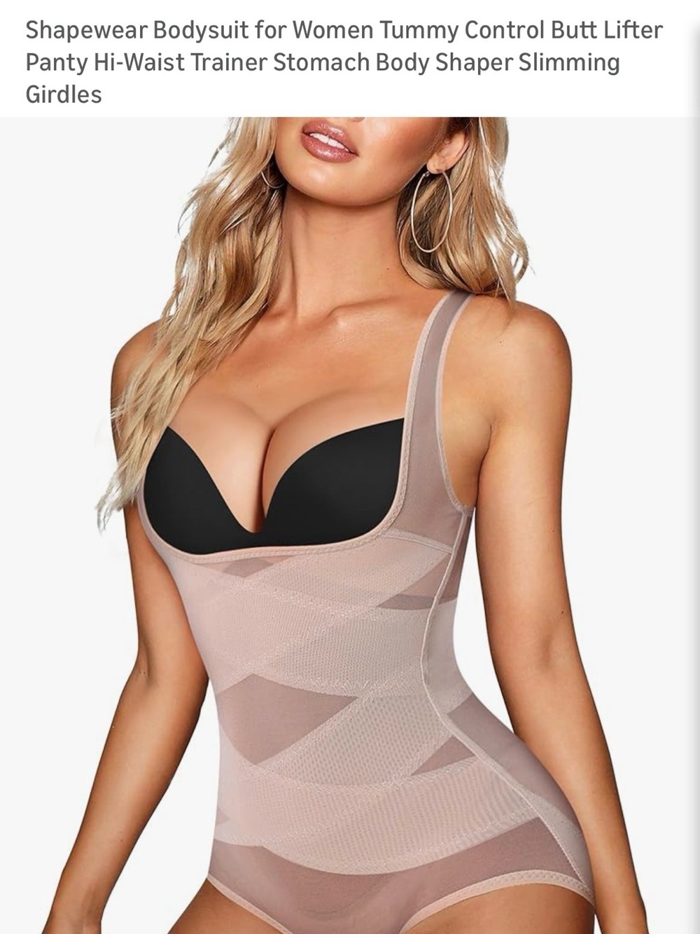 High-Compression Nude Shapewear Bodysuit with Tummy Control